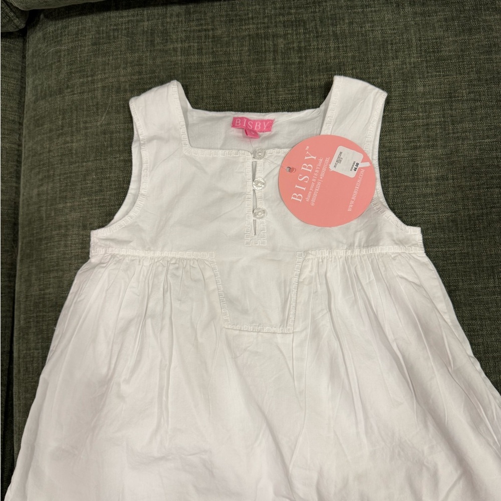 Bisby White Cotton Sleeveless shirt